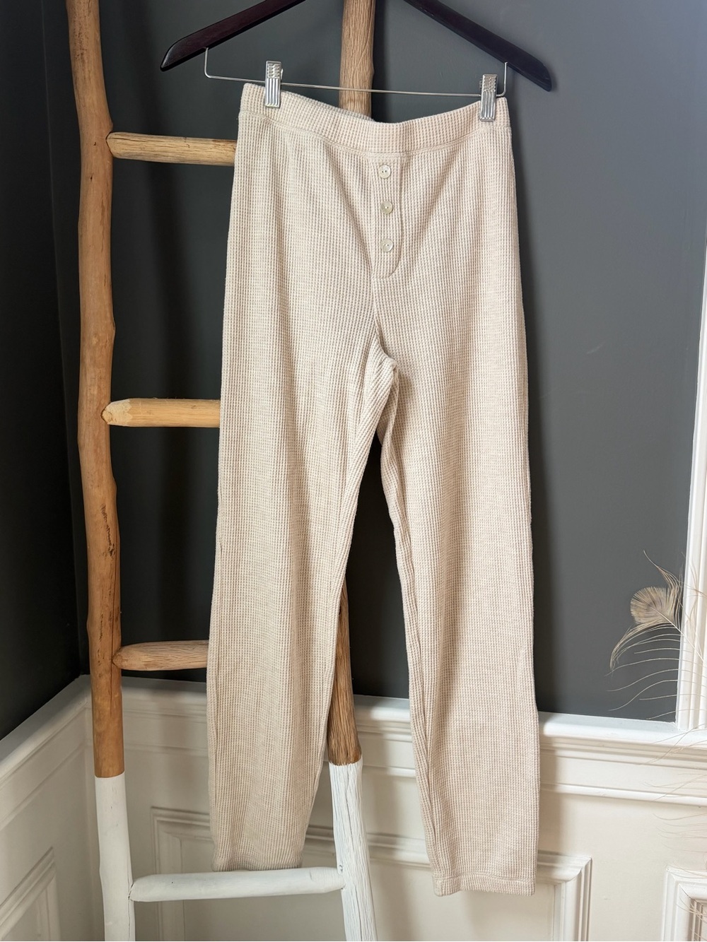 Rails Molly Heather Oatmeal Waffle Knit pants - Cream